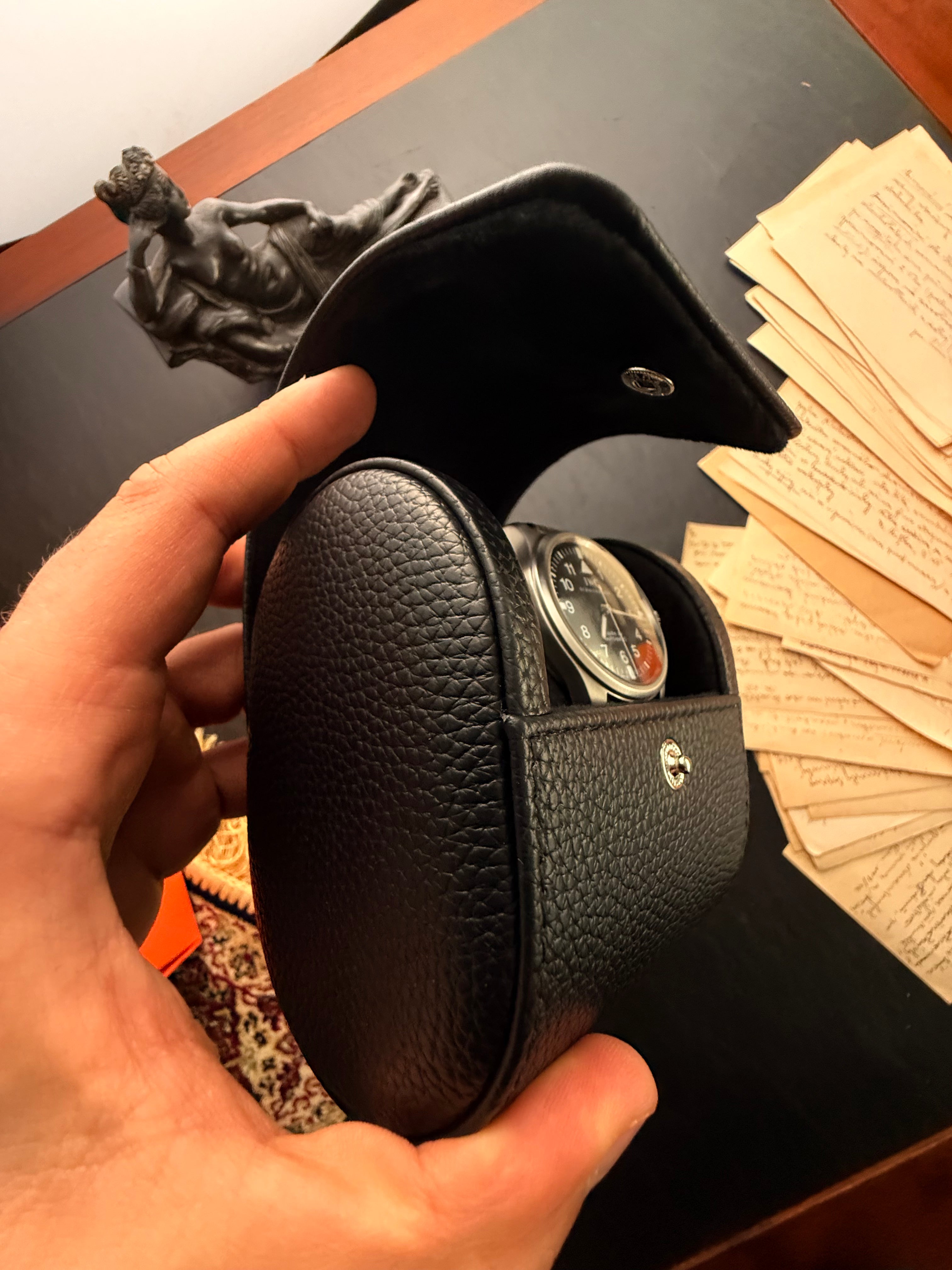 Italian Leather Watch Case — The Traveler's Essential