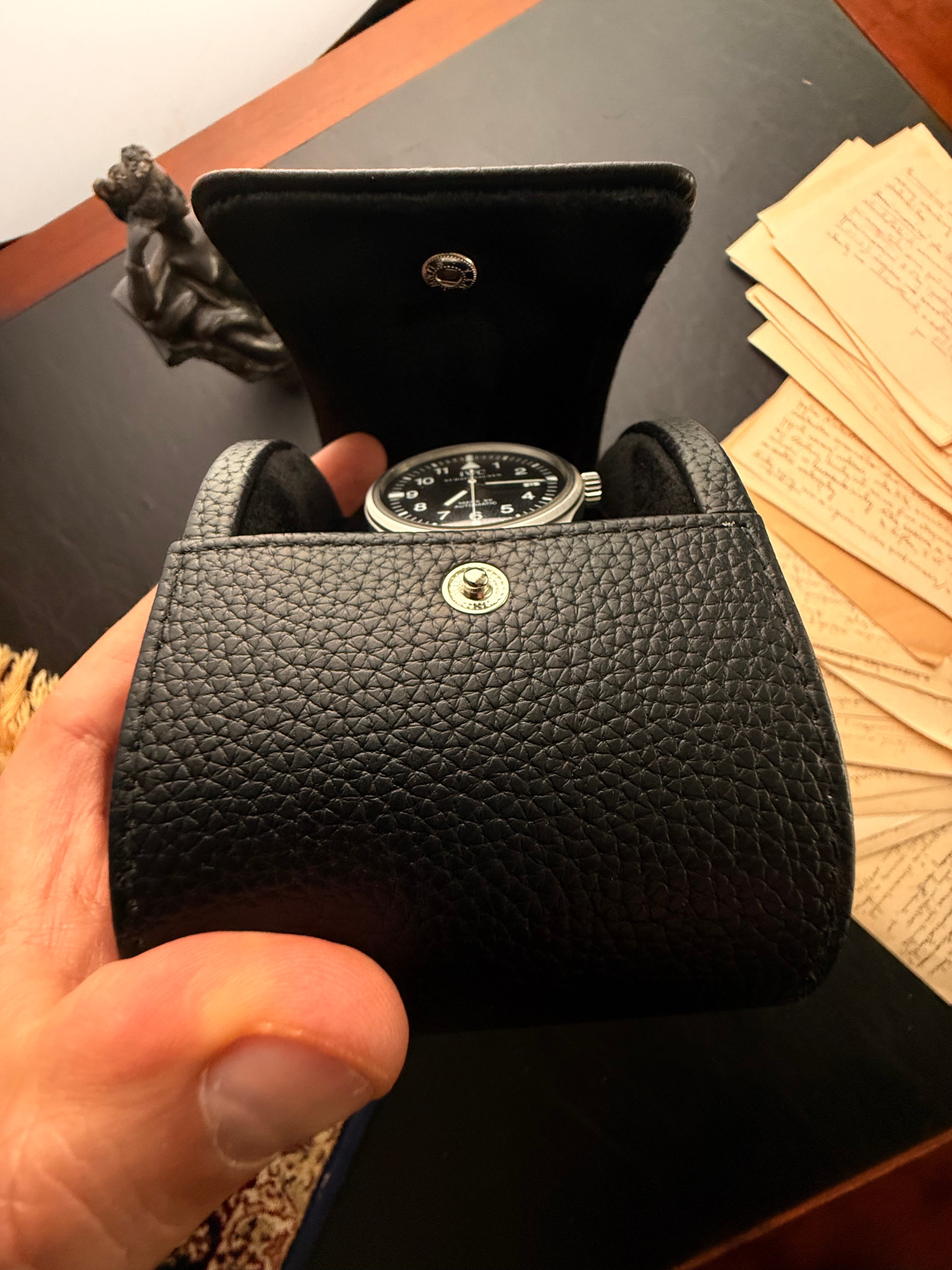 Italian Leather Watch Case — The Traveler's Essential