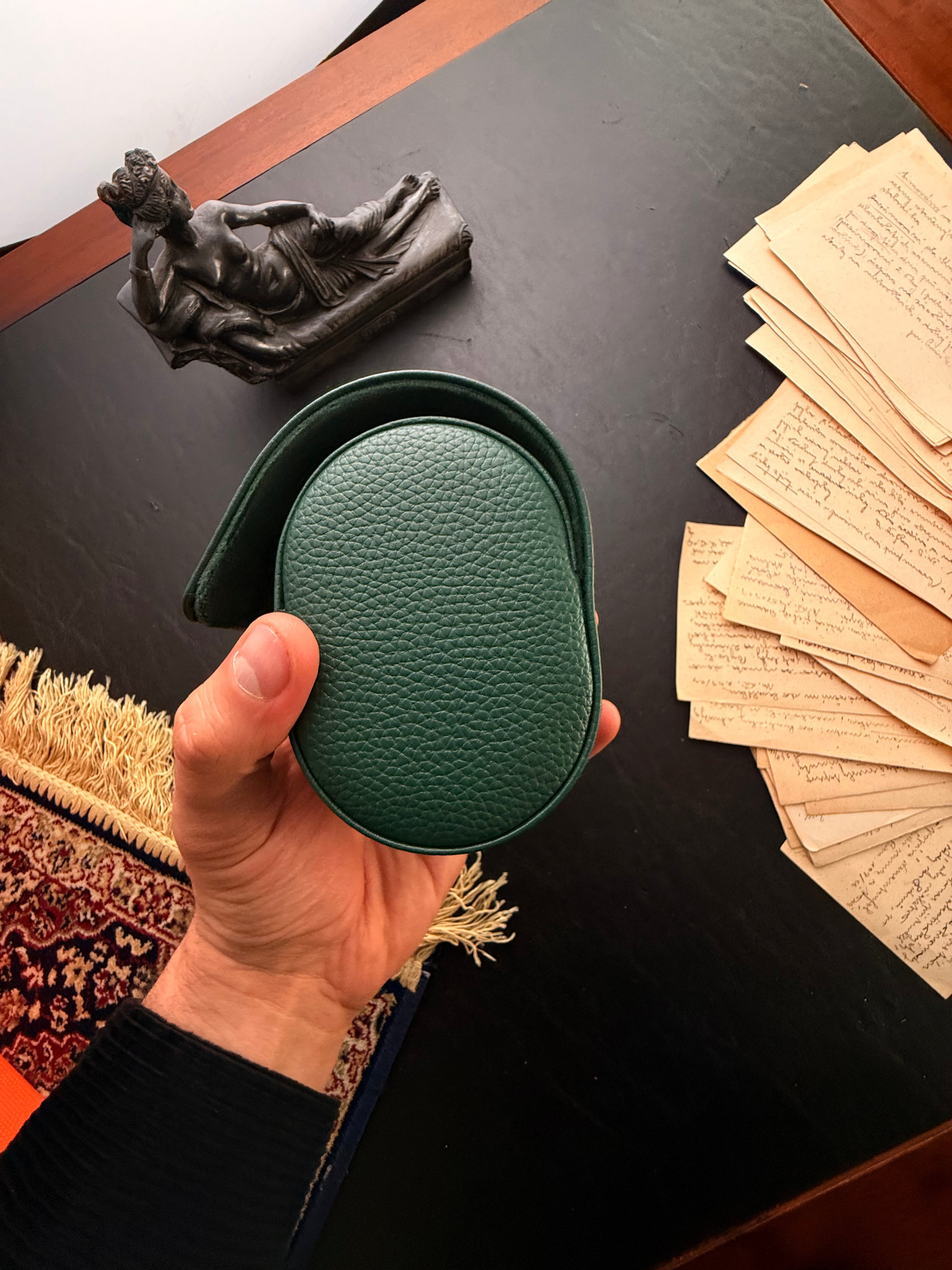 Italian Leather Watch Case — The Emerald Traveler